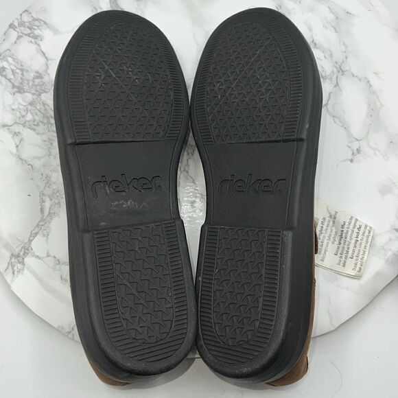 RIEKER Brown Leather Strappy Sandals-41 - Picture 9 of 10